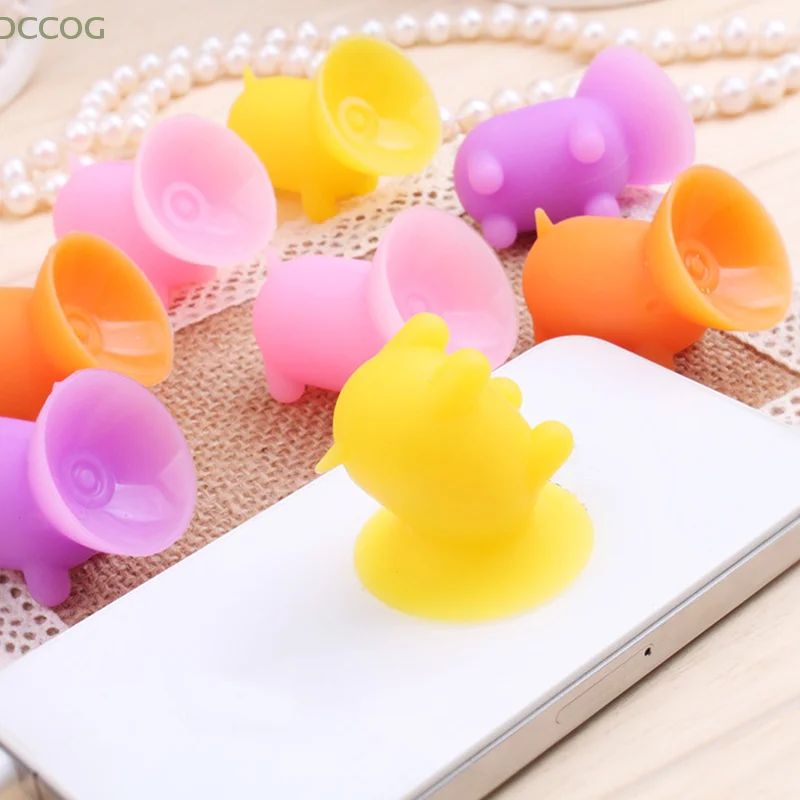 Silicone Suction CUP Cute Pig Mini Phone Holder Cartoon Stand Smartphone Stand Phone Accessories Gift