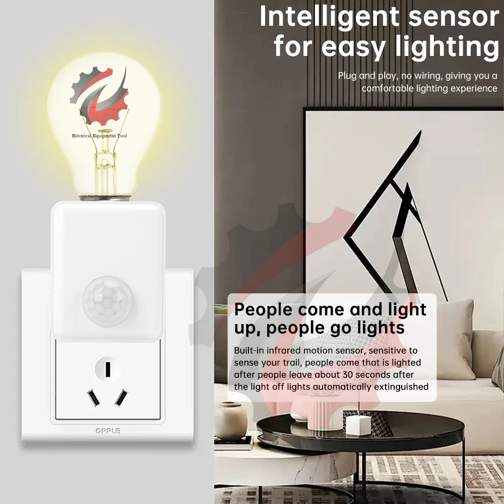 

E27 LED Light Base Infrared Wall Plug-in Human Sensing Lamp Holder Body Motion Sensor Infrared IR Switch Lamp Bulb Socket US EU