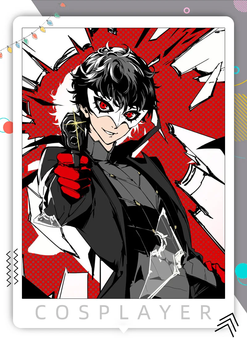 Disfraz de Anime Persona 5 Amamiya Ren Joker, chaquetas negras, abrigo, uniforme, fiesta de Carnaval y Halloween, traje de juego de rol para hombres