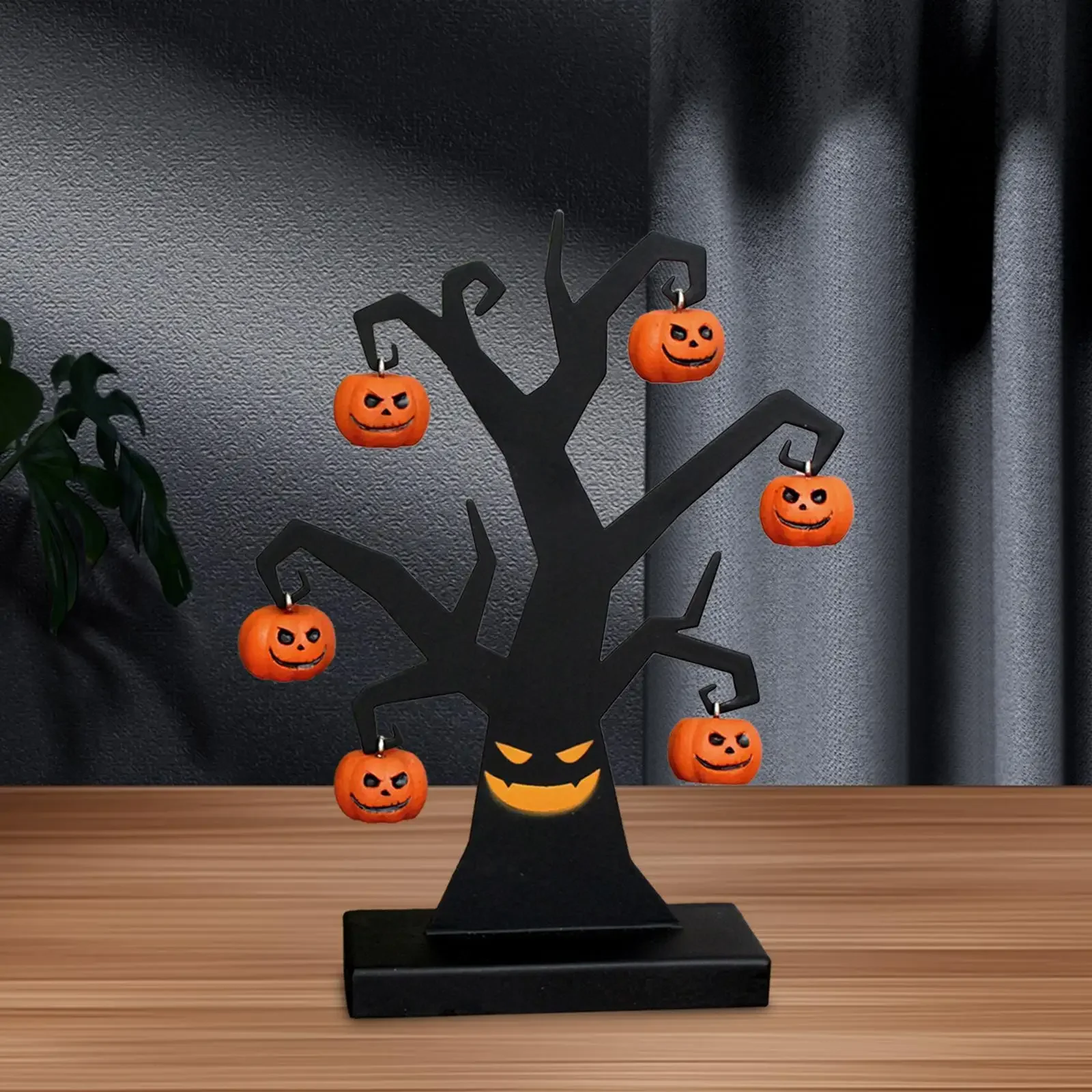 Halloween Tree Ornament Indoor Outdoor Figurine Hanging Pumpkin Decorations for Farmhouse Family Friends Party Holiday Mantle