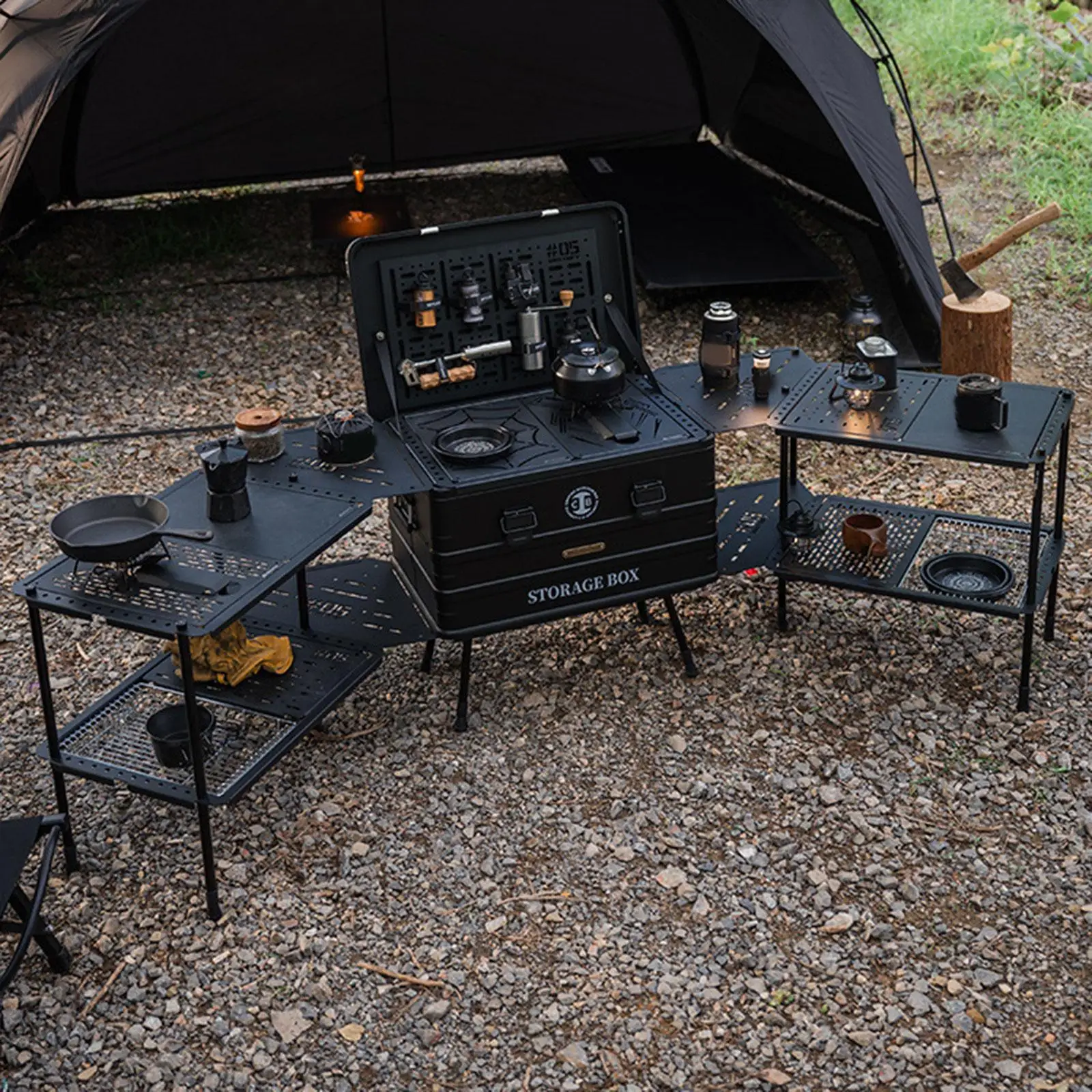 Camping Igt กล่องอลูมิเนียมชุดโคมไฟปฏิบัติ Modular Combo อุปกรณ์เสริมสําหรับบาร์บีคิวปิกนิก Courtyard Patio