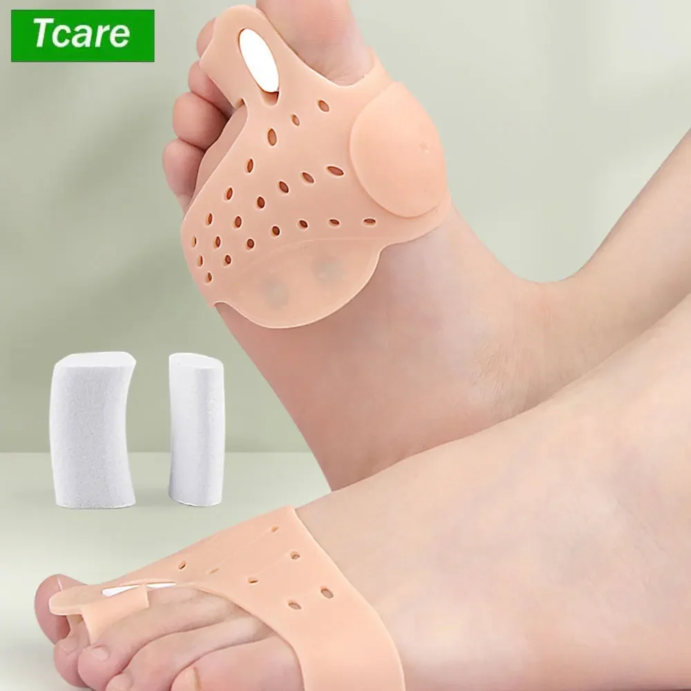 1 Pair Toe Separator, Toe Spacers Metatarsal Pads Soft Breathable Cushion, Toe Straightener for Bunion, Hammer Toes, Men & Women