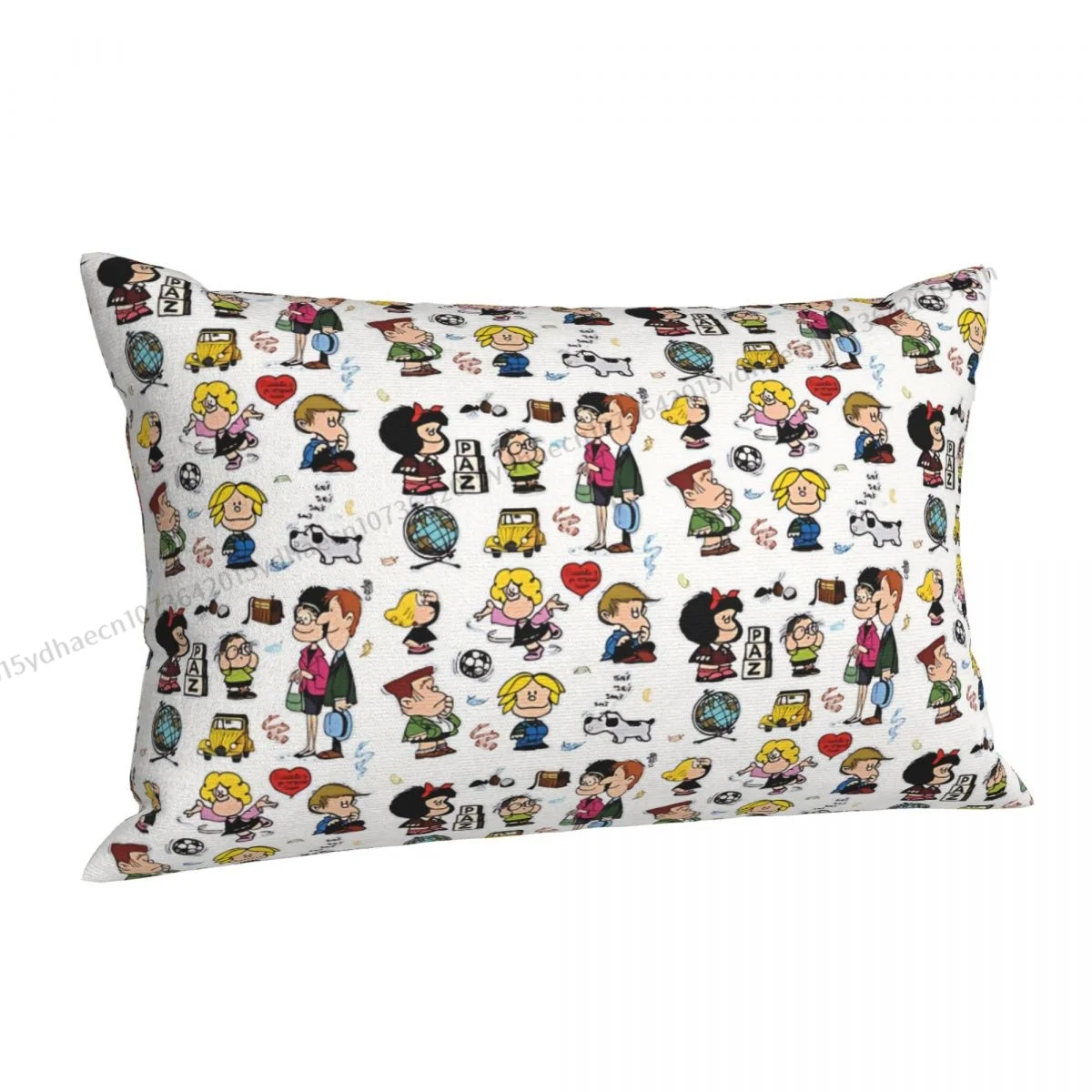 Her Characters Printed Pillow Case Mafalda Quino Comics Backpack Cushions Covers Breathable Home Decor Pillowcase