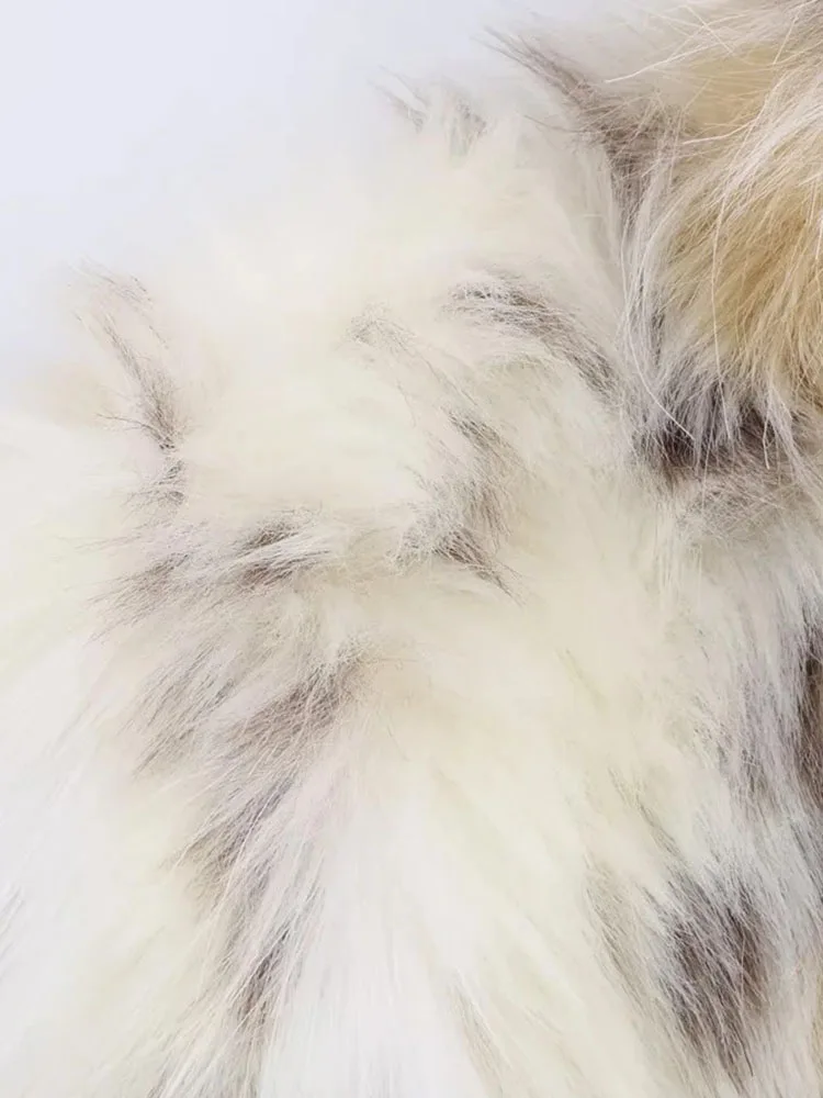 2025 outono inverno chique casaco de pele artificial feminino gola solta contraste jaqueta feminina senhora jaquetas quentes novo