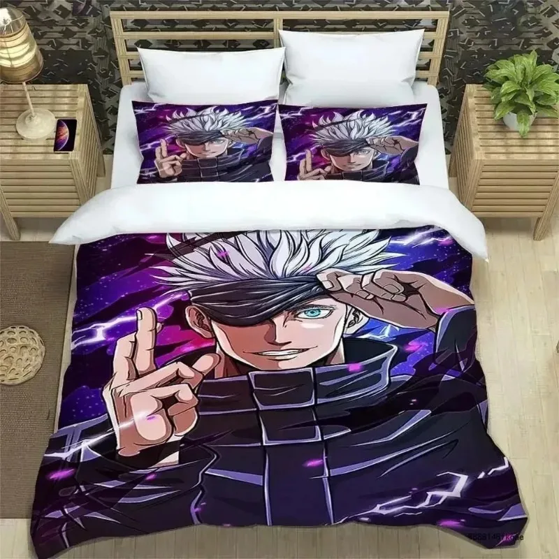 

Creativity Jujutsu Kaisen Bedding Set Satoru Gojo Duvet Cover Sets Twin Queen King Single Size Duvetcover Sets Home Textiles