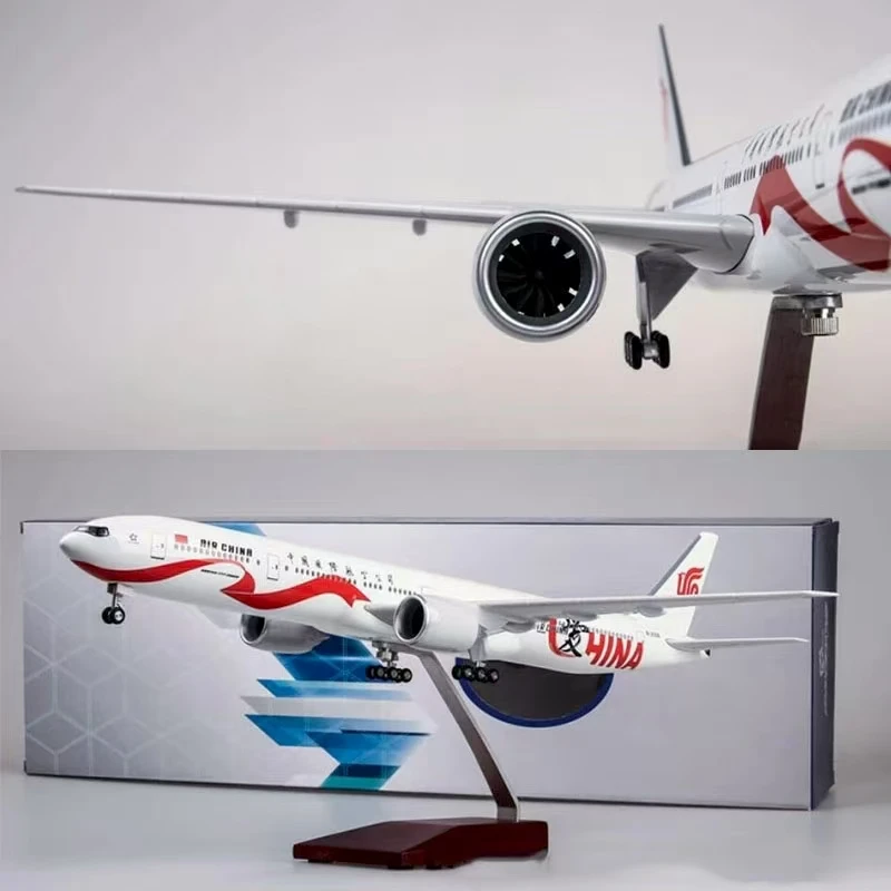 1/157 مقياس الطائرات B777 الهواء الصين نموذج الراتنج يموت الصب 47 سنتيمتر طائرة محاكاة لعبة الطائرات مع عجلة وأضواء مكتب الديكور