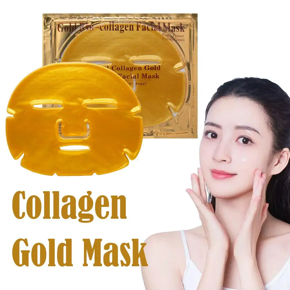 1 buah masker wajah Bio Collagen emas SPA Kristal Kolagen 24k Gold kecantikan antikeriput pemutih lembar pelembab untuk F Y6H7