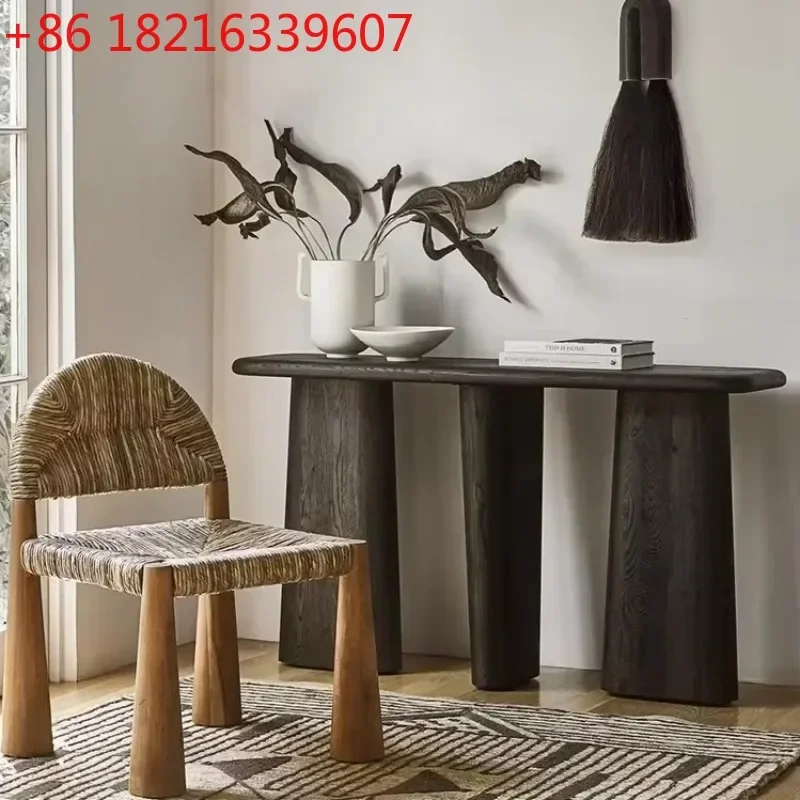 TAO Southeast Asian Style Unique Shape Solid Wood Entry Table Desk