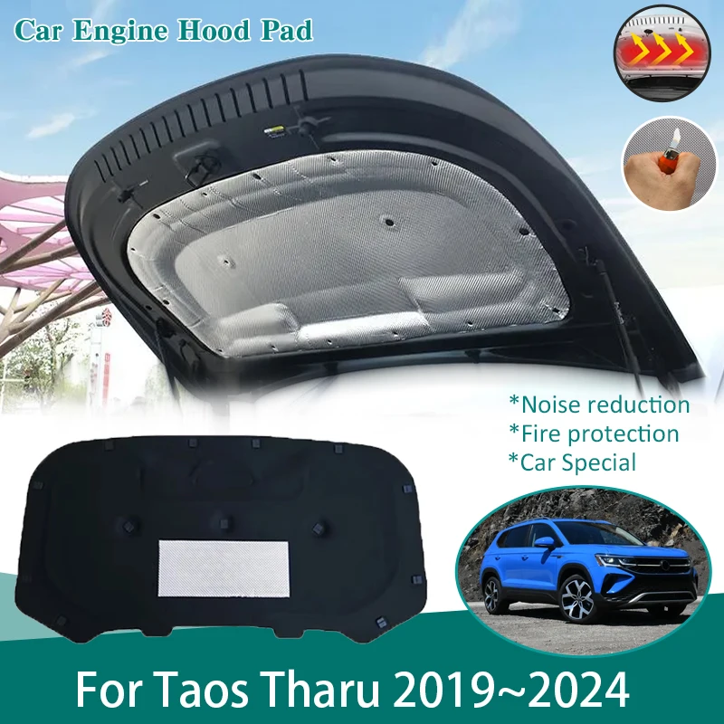 Soundproof Heat Cotton For Volkswagen VW Taos Tharu 2019 2020 2021 2022 2023 2024 Hood Engine Insulation Pad Mat Car Accessories