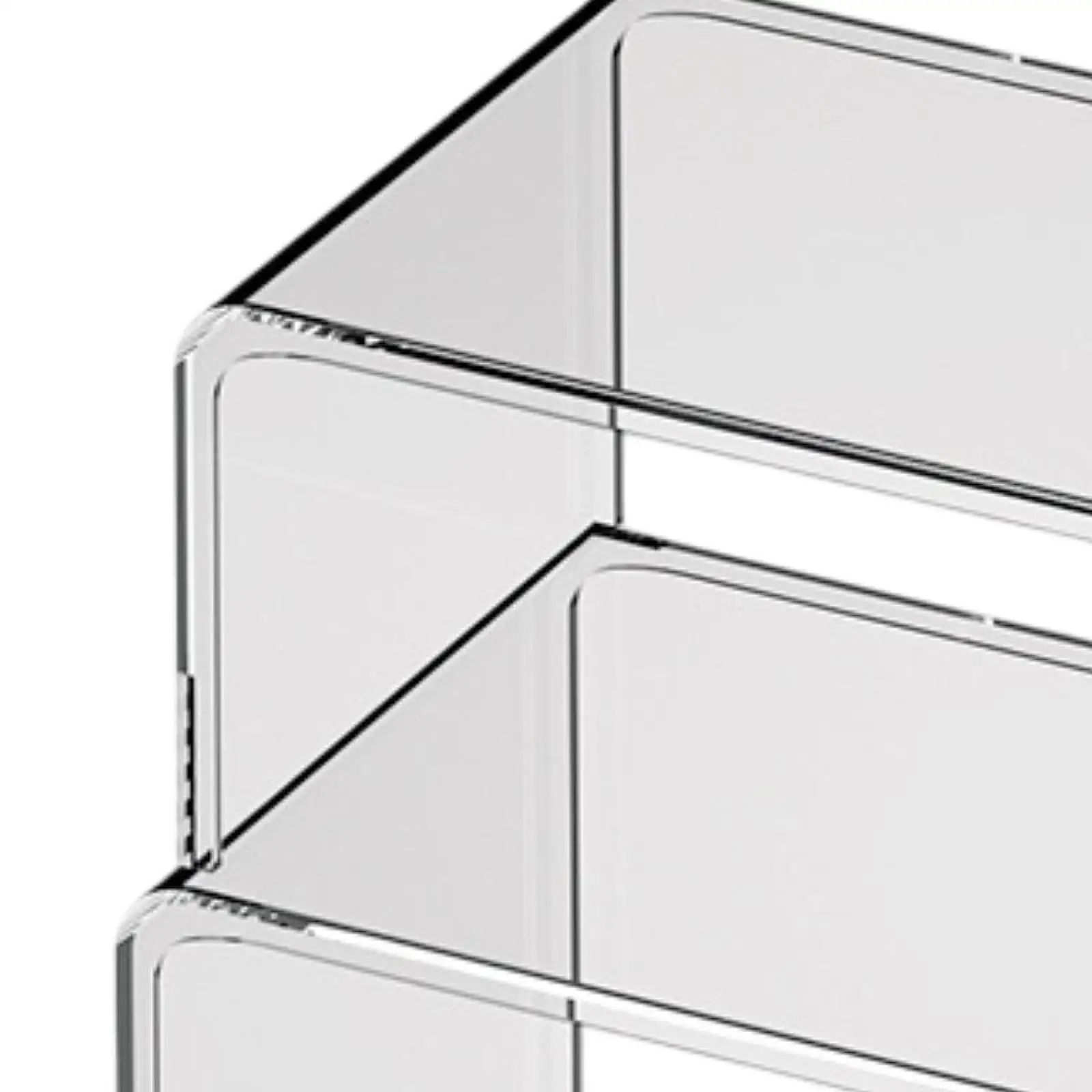 2Pcs Stackable Tea Cup Organizer Container Multipurpose Stackable Desktop Holder Tray Transparent Minimalist Living Room Shelf