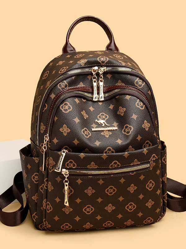 Women's Large Capacity Casual Travel Soft Leather Backpack 2026 New Fashion Mommy Bag Double Shoulder Bag Leisure