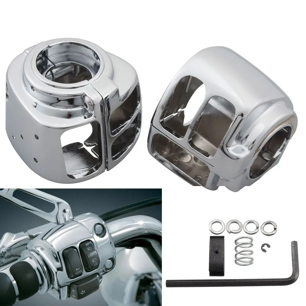 Motorcycle Chrome Aluminum Handlebar Switch Housing Cover For Harley Sportster Dyna1996-2012 Softail 1996-2010 V-Rod 2002-2012