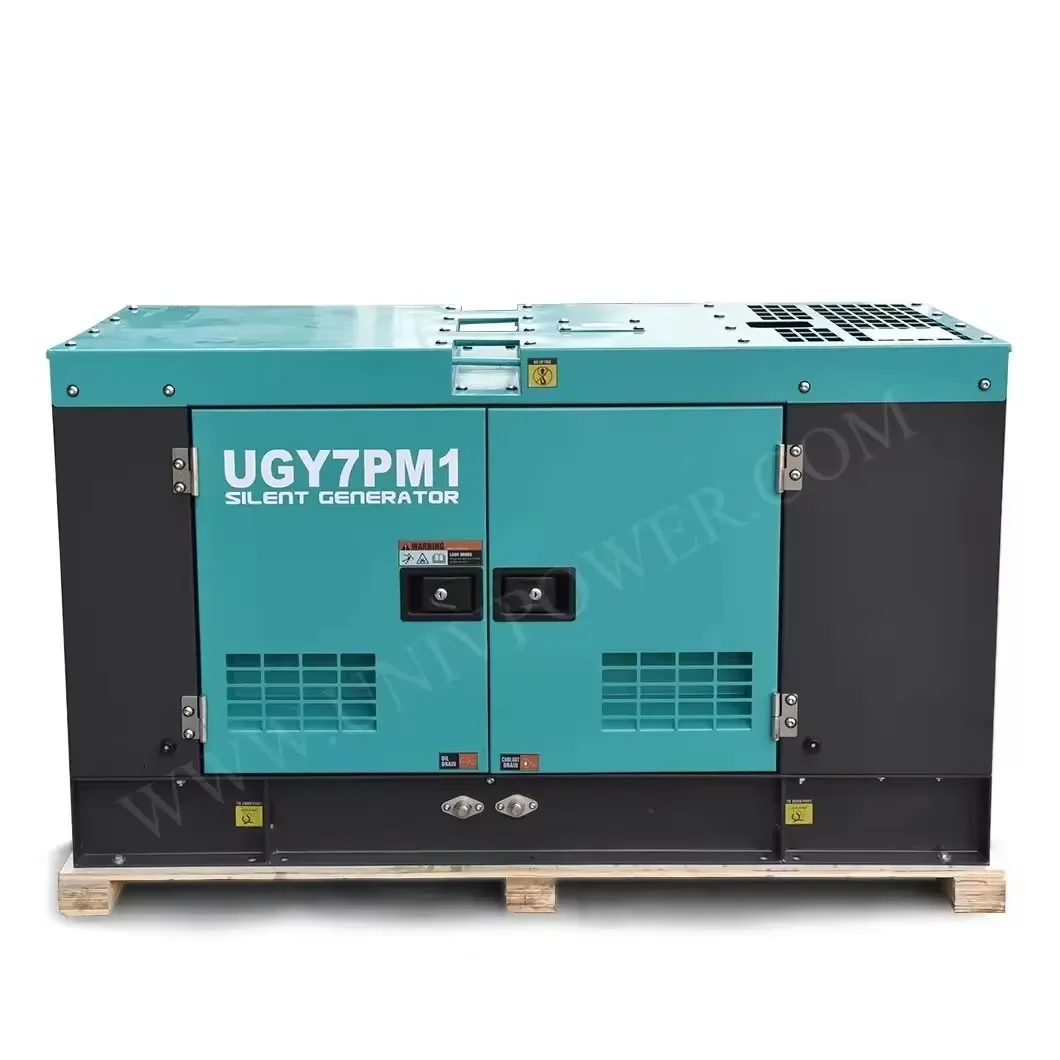 7KVA Silent Generator Set with Big Tank Low Power for Industrial Use Made China 60Hz Frequency 400V Rated Voltage 1500RPM Speed