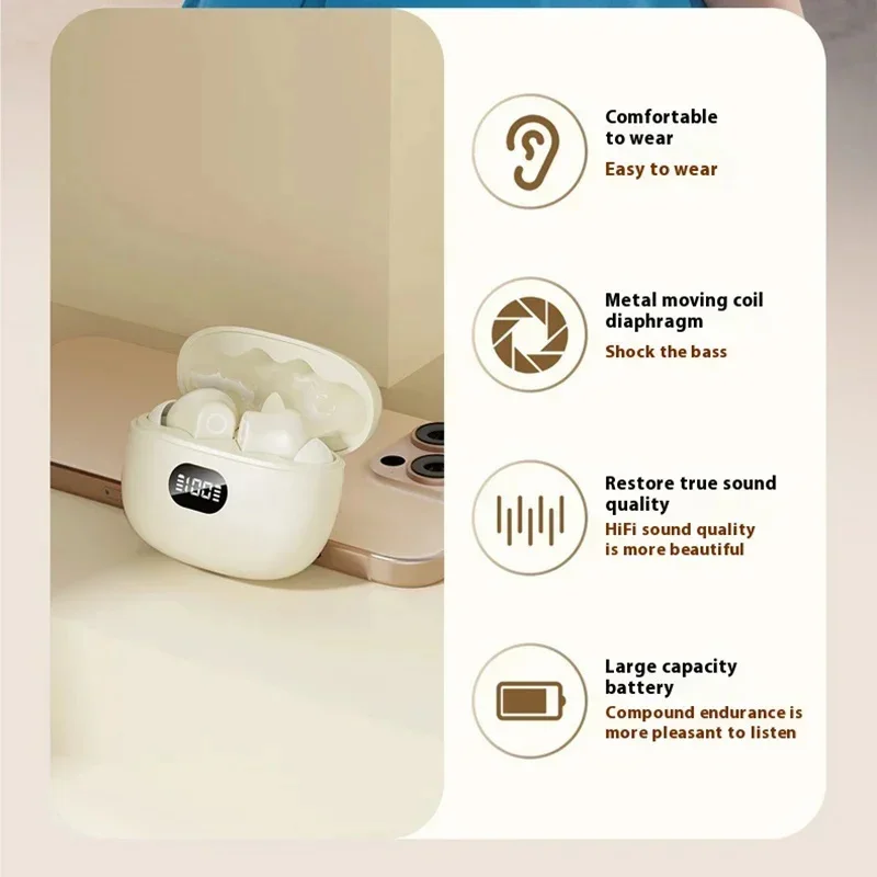 SONY HiFi Sound Low Latency Wireless Bluetooth 5.3 Earbuds Noise Reduction Ergonomic In-Ear Playtime with Mic for iPhone Android