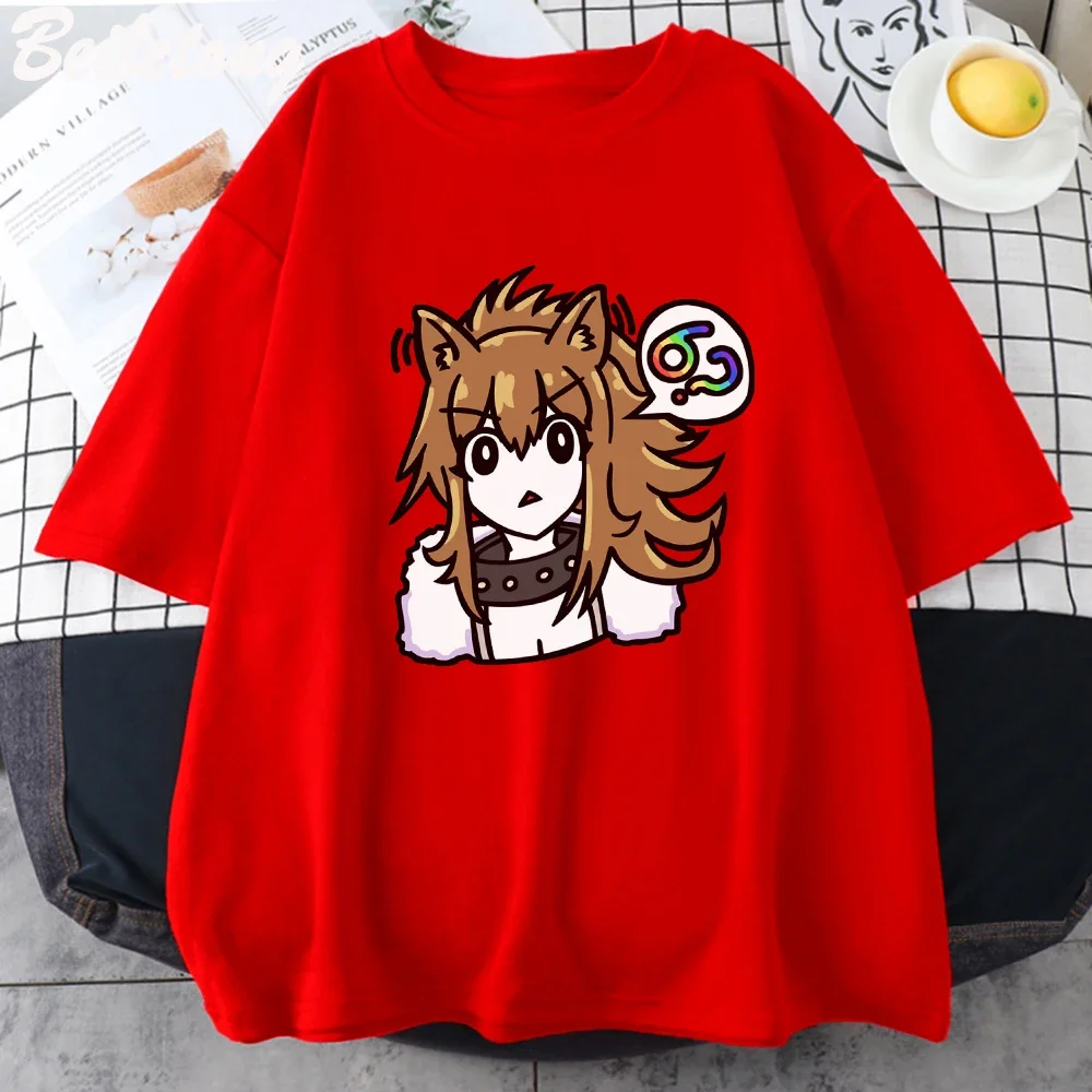 Anime Arknights T Shirt Pramanix Siege Silence Skadi Game Cosplay Unisex Pure Cotton Men Women Tops Summer Cartoon Prints Short - view 3