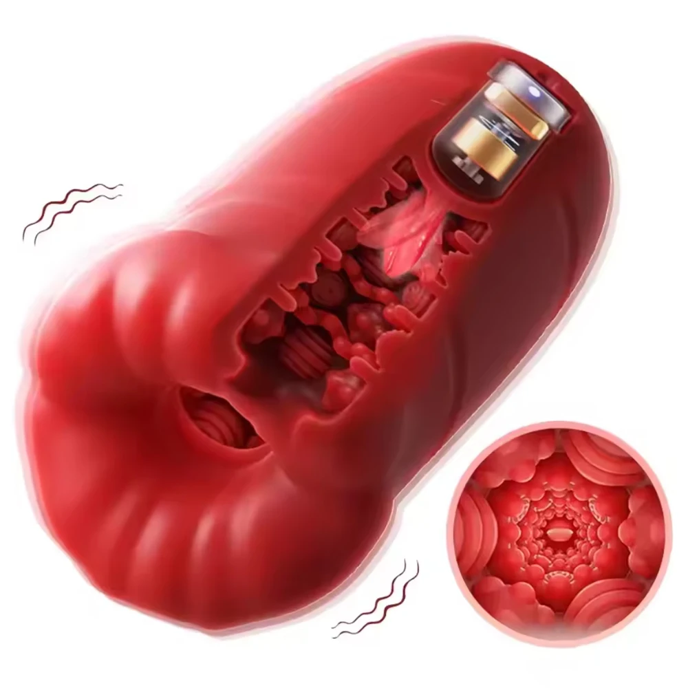 Male Masturbator for Men Sucking Machine Oral Vaginal Penis Vibrator Sex Toy Masturbation Cup Blowjobs Stimulation Exercise 18+
