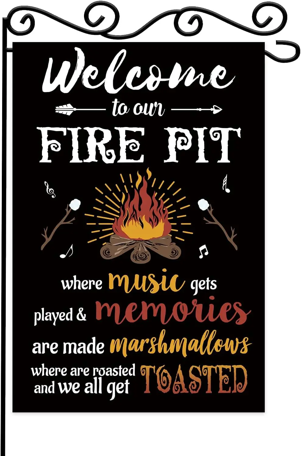 Welcome To Our Fire Pit Camping Garden Flag,Welcome Party Outdoor Outside Decorations Picks Home House Garden Yard Decor 12x yyi