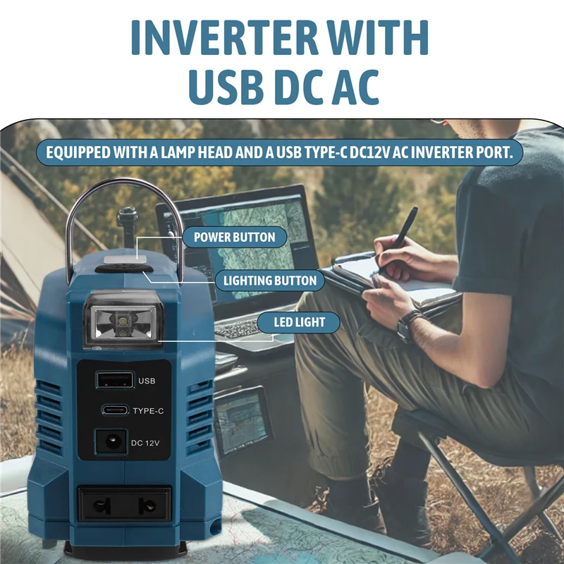 VOFUN-For / / 18V Li- بطارية تعمل بالطاقة 220W في الهواء الطلق قوة البنك العاكس محول الاتحاد الأوروبي التوصيل