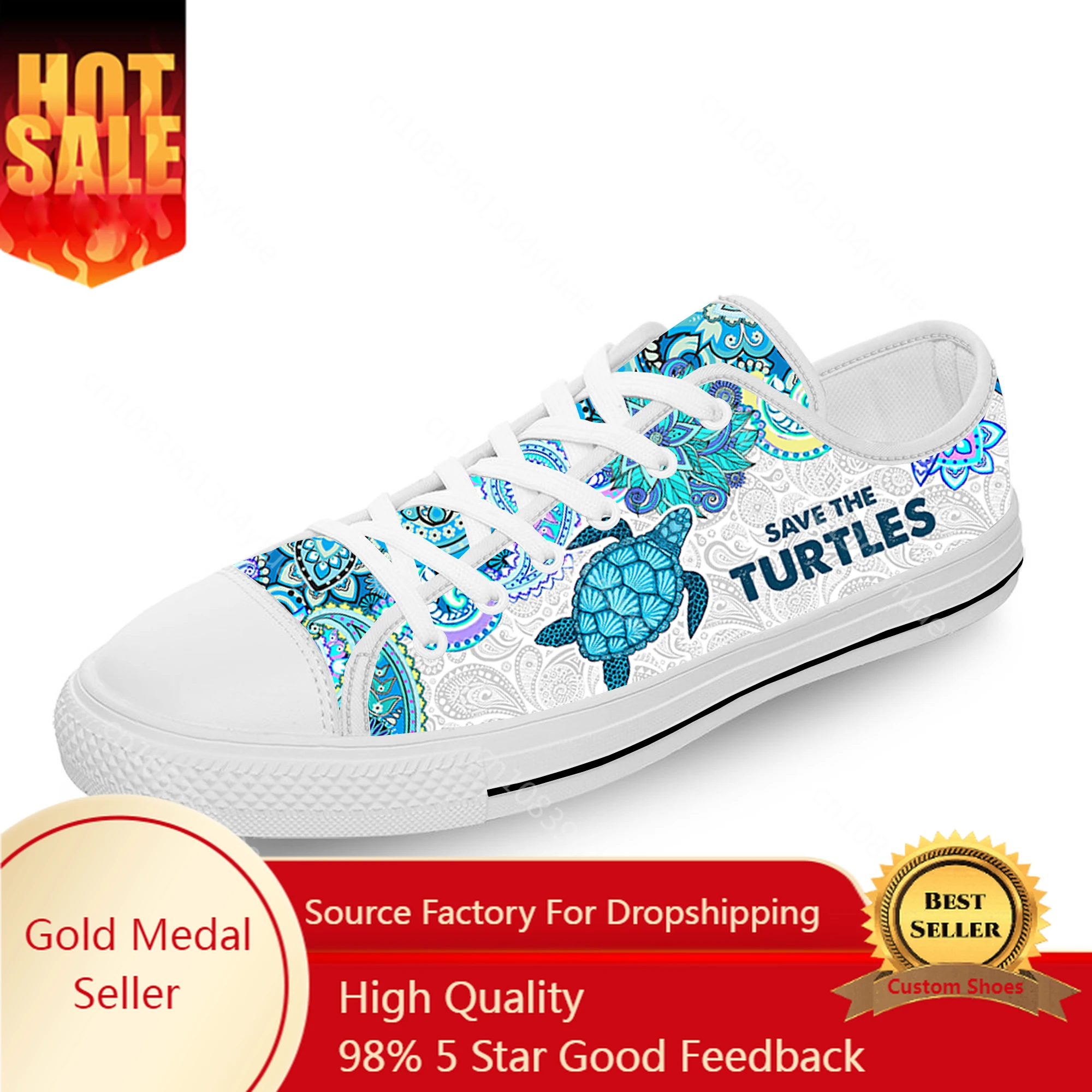 

Save The Turtles Low Top Sneakers uomo donna adolescente scarpe Casual scarpe da corsa in tela stampa 3D scarpa leggera traspira