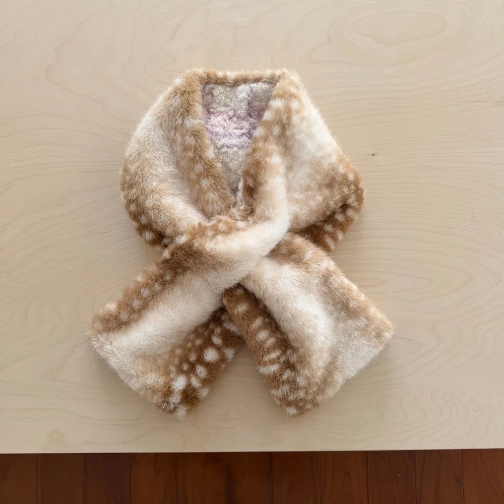 

Cute Keep Warm Winter Hooded Scarfs Thickened Furry Women's Scarf Soft Cosy Hat for Women