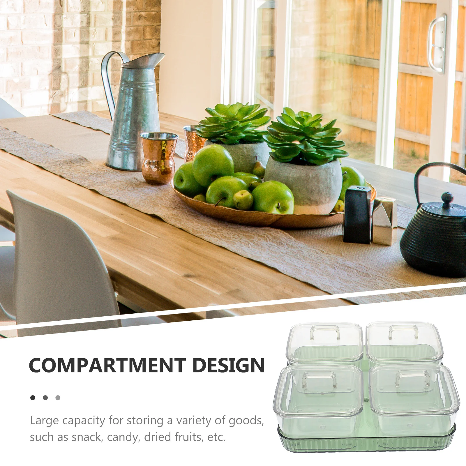 

1 set 1 Set Of Fruit Snack Tray Multiple Compartments Detachable Large Capacity Candy Container For Kitchen Party Wedding Snack