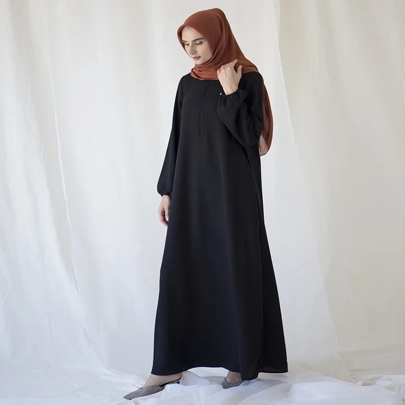 

Muslim Dress Woman Solid Color Woman Dress Middle East Malaysia, Turkey, Dubai Loose Abaya Fashion Maxi Dress Abayas for Women