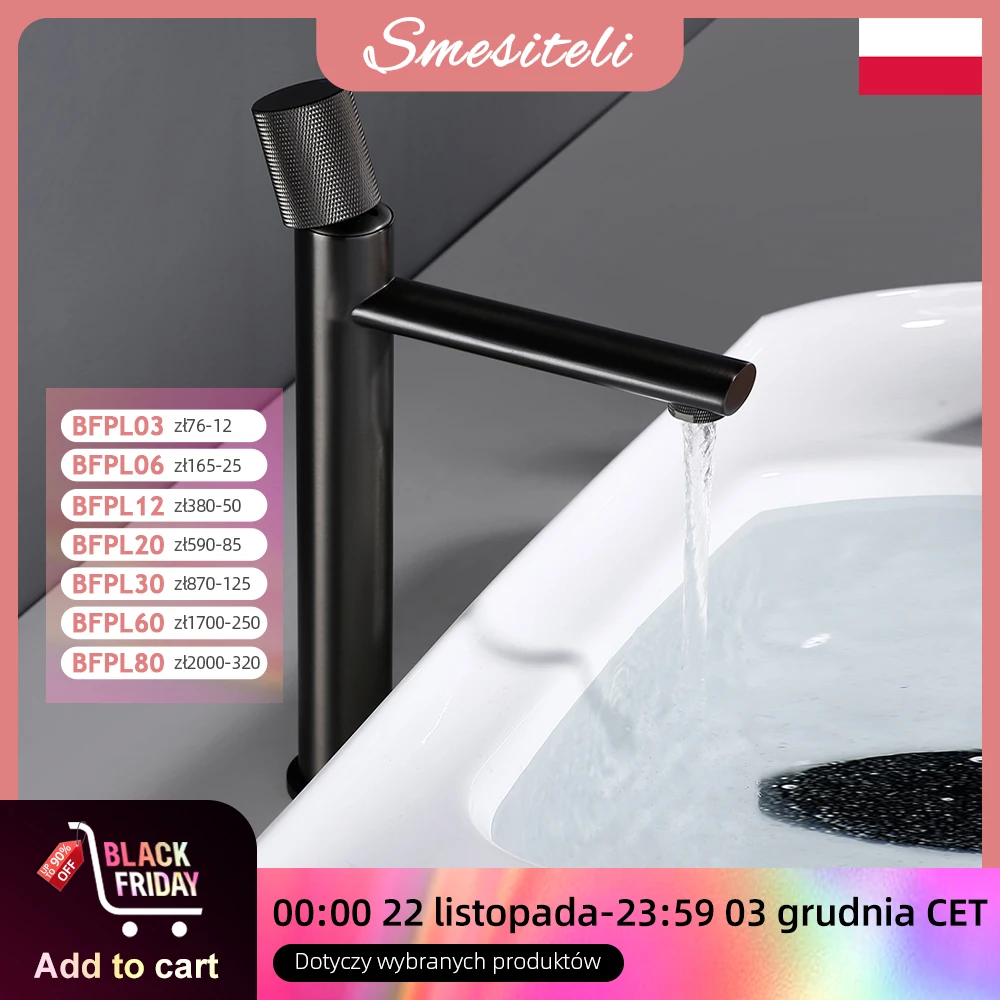 Smesiteli Bathroom Sink Faucet Gunmetal Cold Hot WashBasin Vessel Mixer Tap Single Handle Brass Matt Black Luxury Washbasin