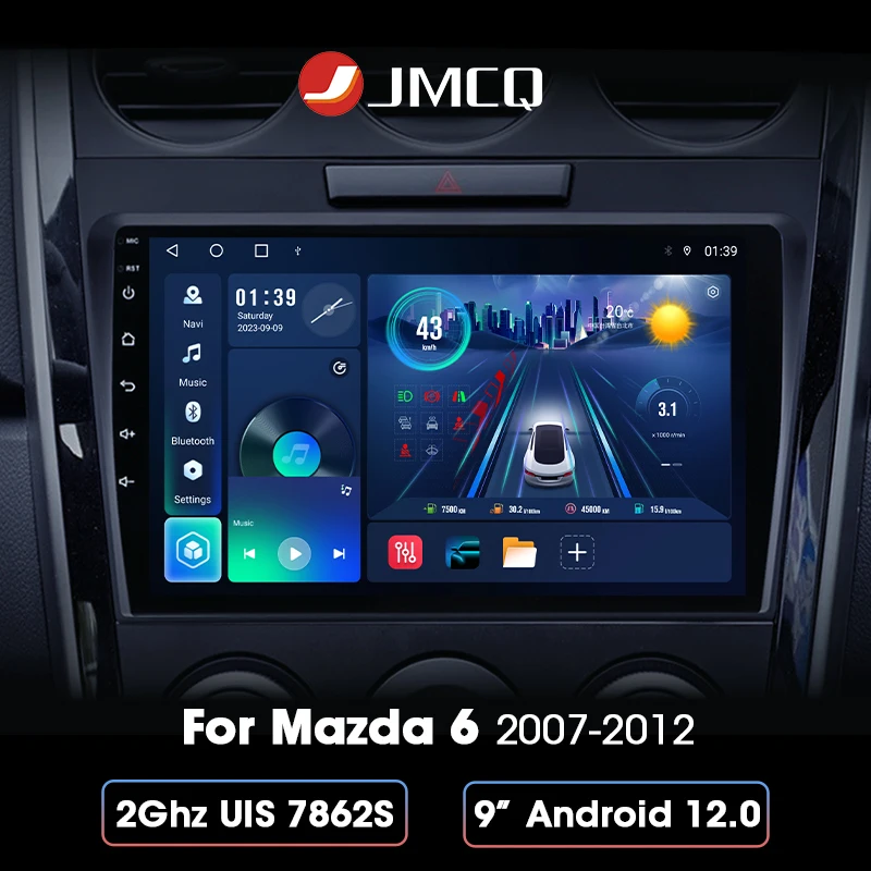 

JMCQ 9" Android 12 Car Multimedia For Mazda 6 GH Rui wing 2007 - 2012 2din Stereo Android Auto Car Radio CarPlay GPS Autoradio