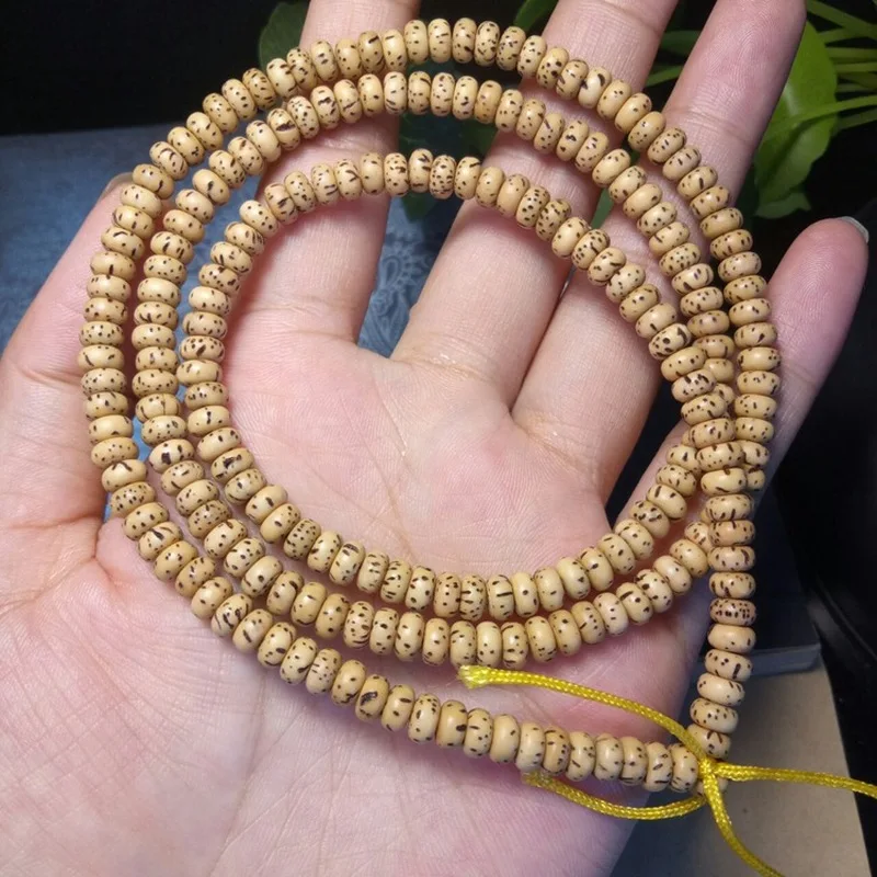 Hainan Natural Golden Seed Mini - Bodhi , Chicken Oil Yellow Aged Star-Moon Beads 3*5 Multi-loop Women's Bracelet