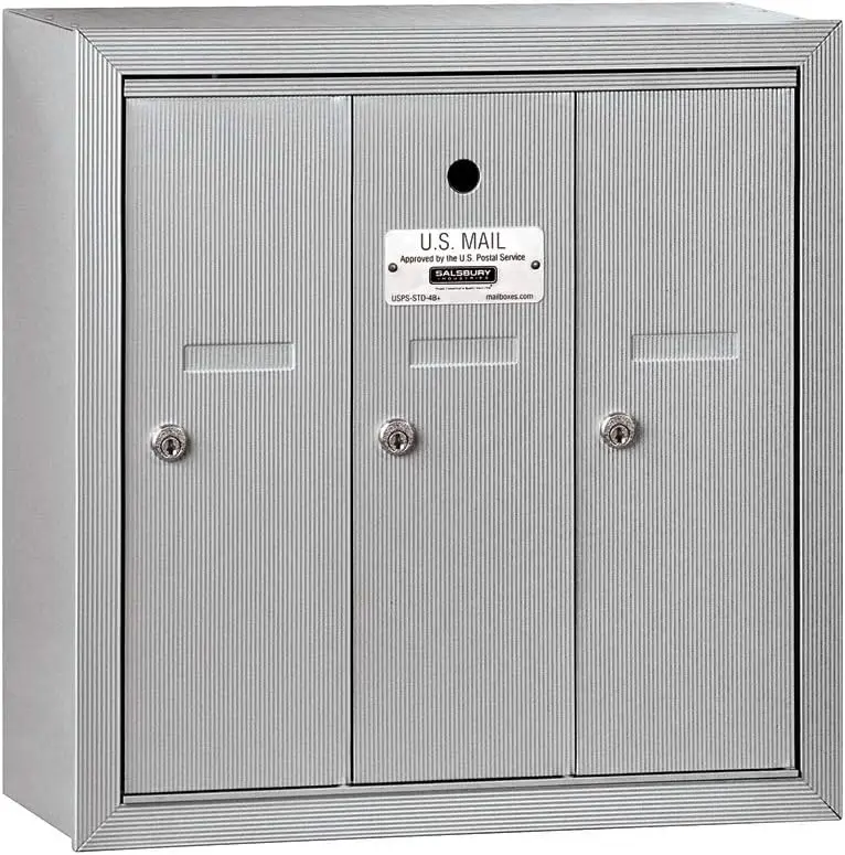 Industries 3503ASU Surface Mounted 3 Doors and USPS Access Vertical Mailbox