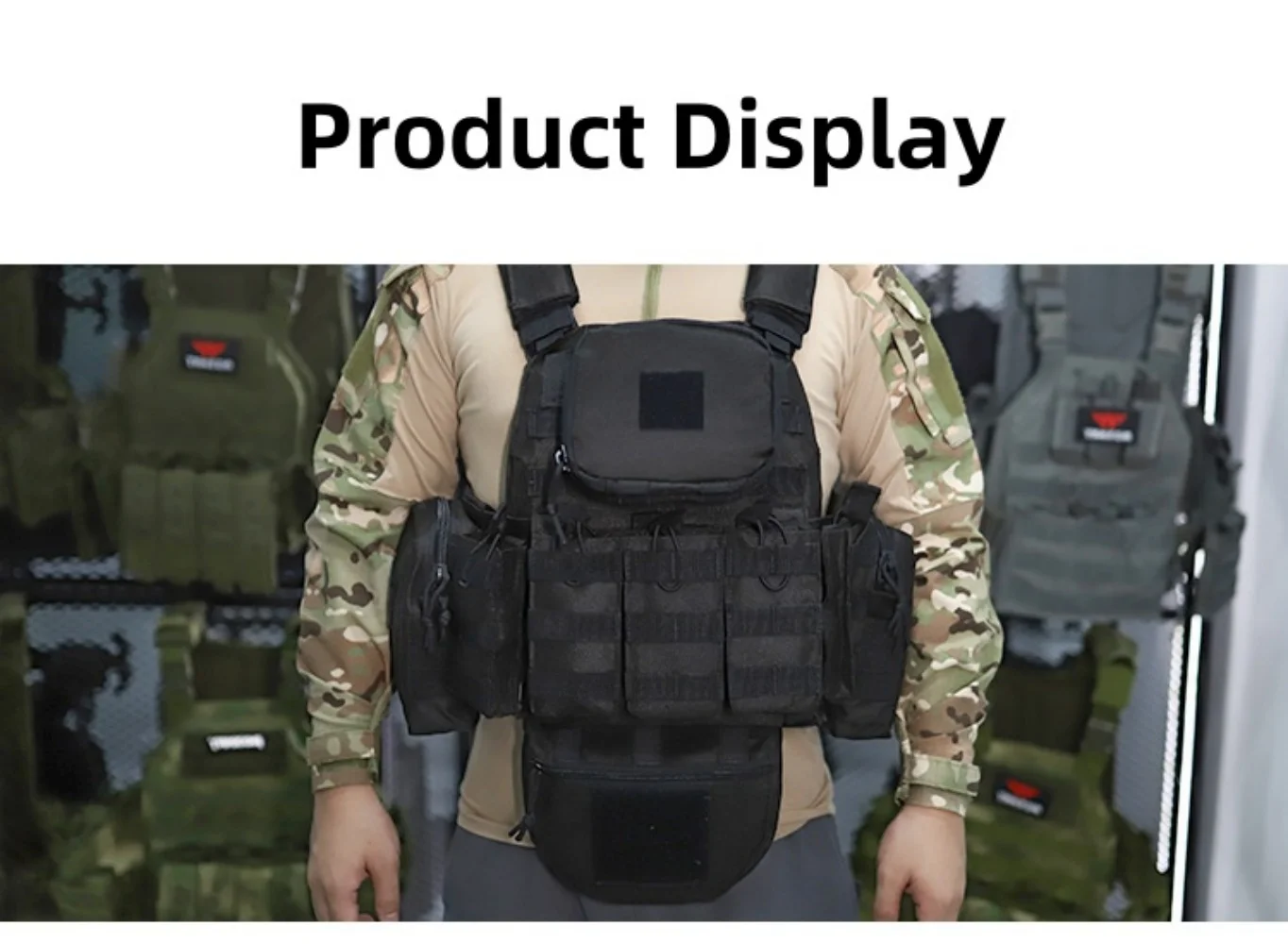 Tactical vest outdoor camouflage multifunctional vest hunting equipment adjustable tactical vest CS simulation