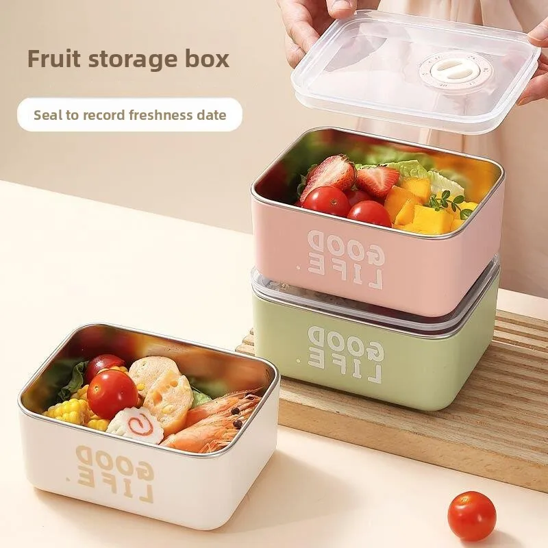 

Портативный ланч-бокс из пищевой нержавеющей стали, контейнер для пикника, бенто-бокс, контейнер для фруктов, антиокислительный контейнер для хранения, три отделения