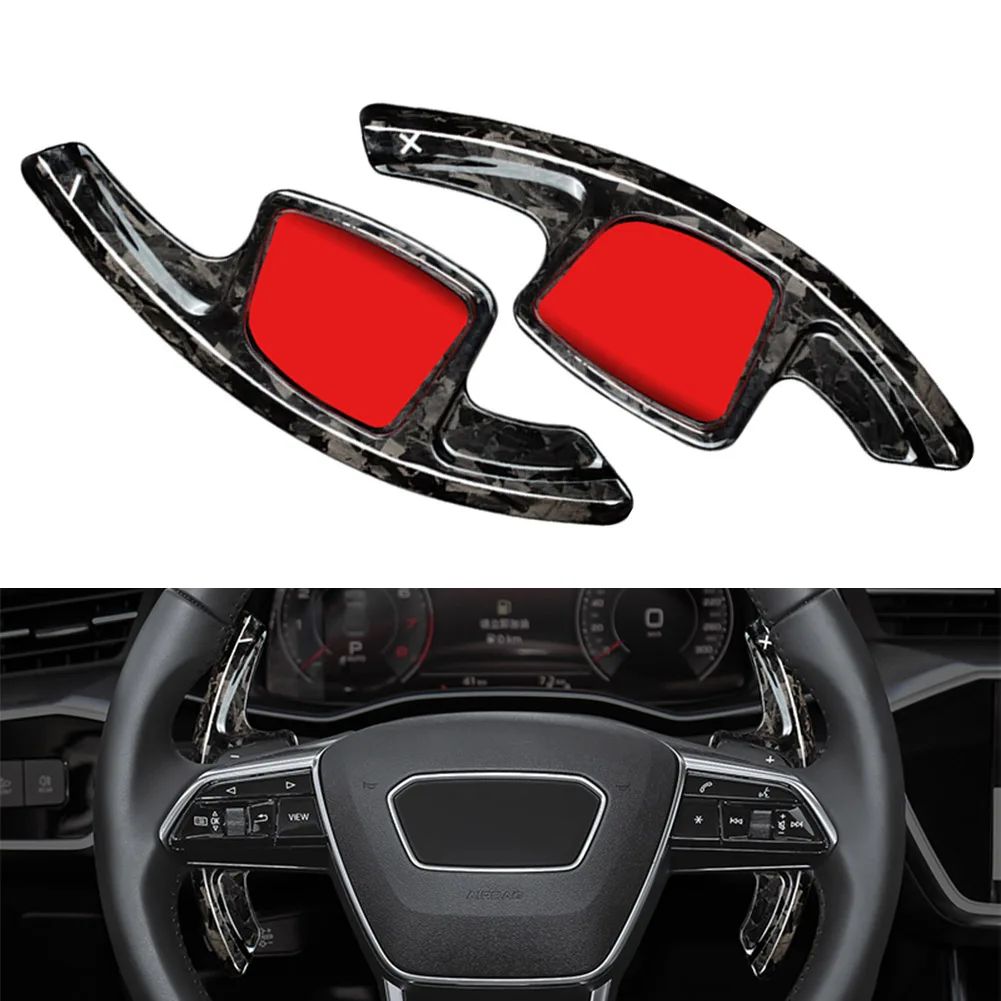 

Forged Carbon Fiber Car Steering Wheel Paddle Shifter Extension For Audi A7 A6 C8 2019-2021 & A4 B9 S4 A5 2020-2021