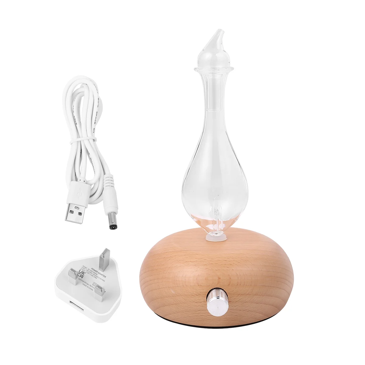 Diffusor für ätherische Öle, Holzglas, Aromatherapie, Diffusor für reine ätherische Öle, Luftvernebler, Luftbefeuchter