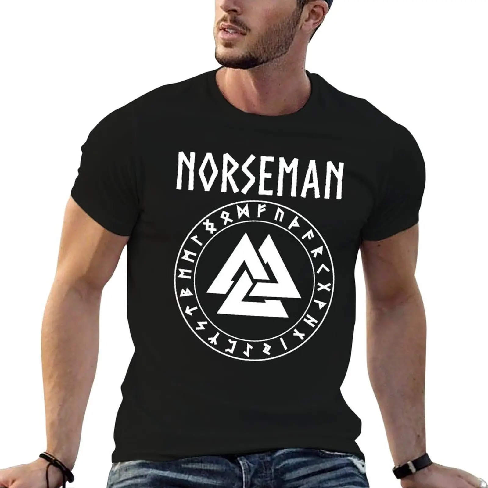 

t Valknut cotton Runes shirts tees man for graphic Norseman t shirts man with soft T-Shirt for