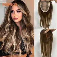 Pelucas de cabello humano con Base de seda para mujer, extensiones de cabello humano Remy con Clip recto, peluquín 100% Real
