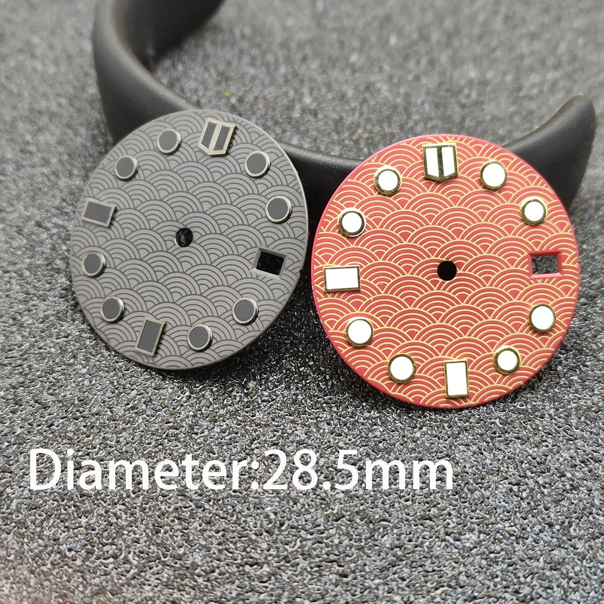 28.5MM Diameter Single Calendar Watch Dial Green Luminous Dial for NH35/NH36 Watch Movement Accessories