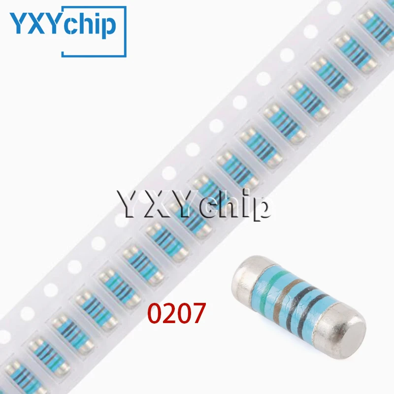 1000pcs 0207 Smd Metal Film Resistor 1% 0.5W 0R-1M 0R10R20R300R5.6R 6.2R 6.8R 7.5R 8.2R4.7K3.9M Ohm Wafer Resistance