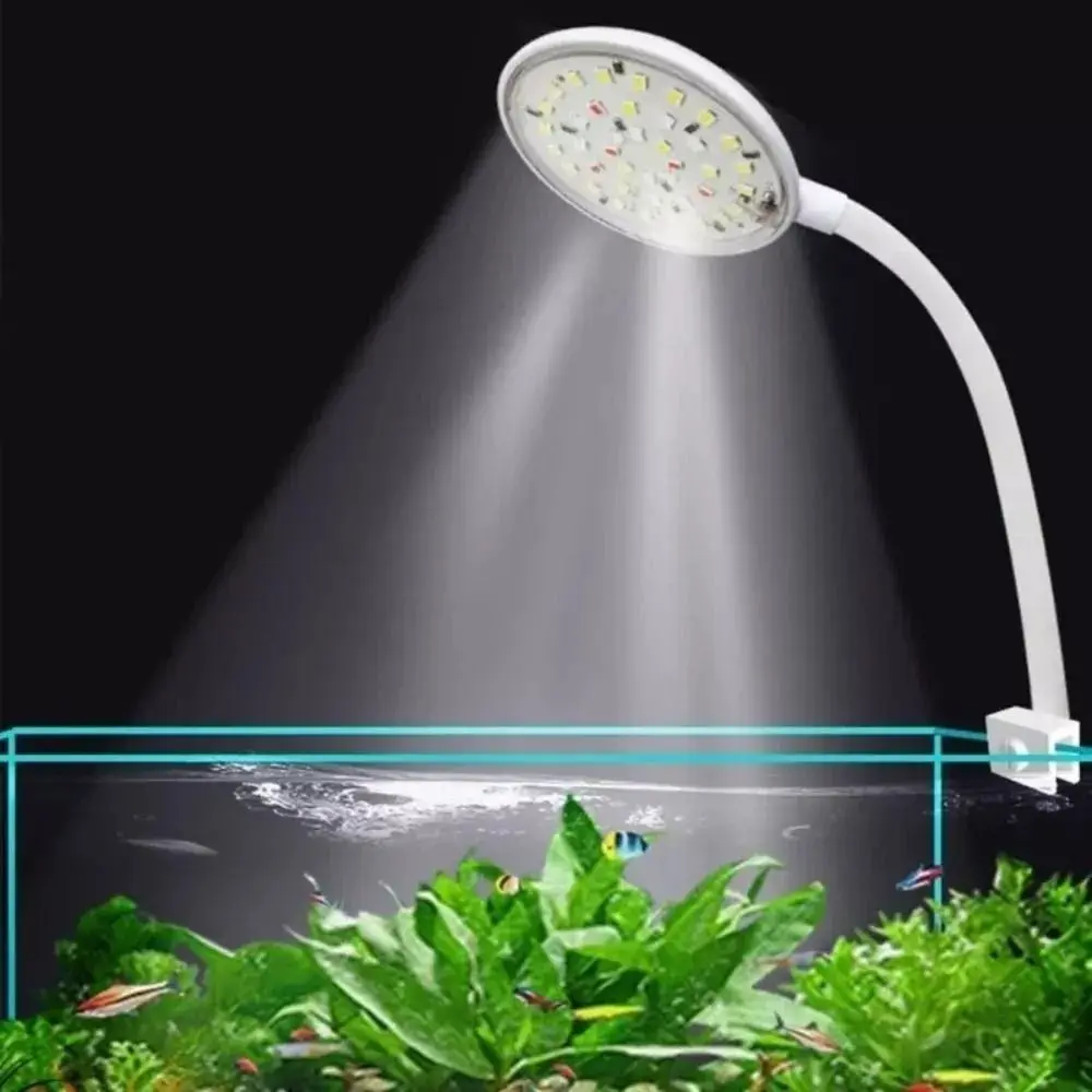 New Mini Fish Tank Clip Lamp 5/7W LED Adjustable Aquarium Plant Light Living Room 360-Degree Rotation Aquarium Light