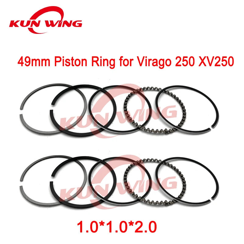 2 Sets 49mm Piston Ring for Yamaha Virago 250 XV250 XV 250 V Star 250 Route 66 Keeway Cruise Motorcycle Engine Parts