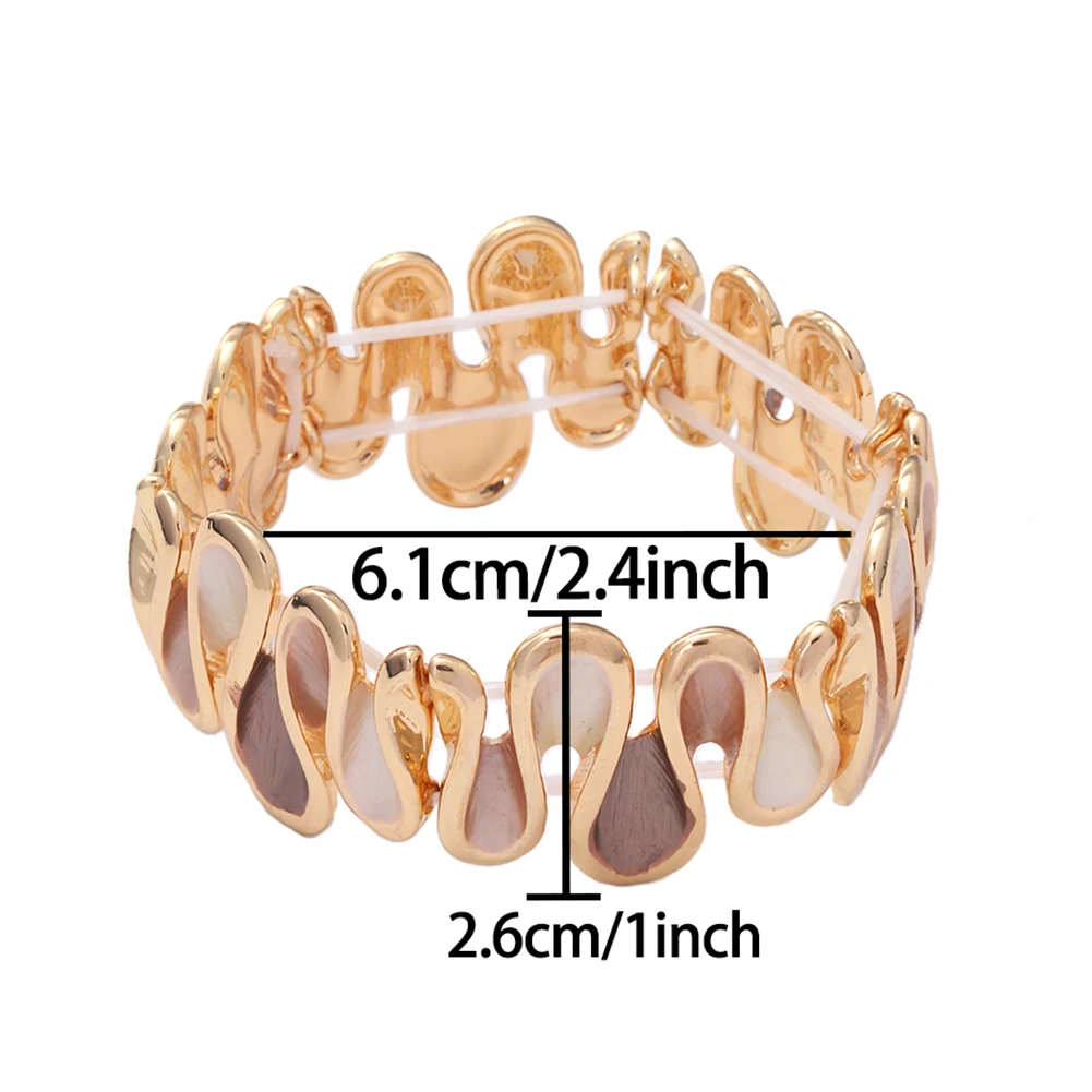 Cring Coco Fashion Bracelet Scalable Folding Irregular Shape Luxury Jewelry Bangle Zinc Alloy Bangles Lover Mother's Day Gift