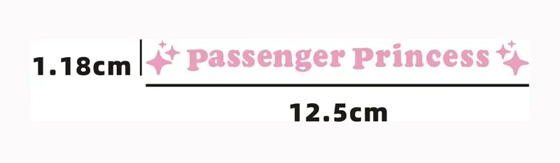 2Pcs Passenger Princess Star Mirror Decal Sticker Rearview Mirror Car Vinyl Decoration Funny Car Accessories