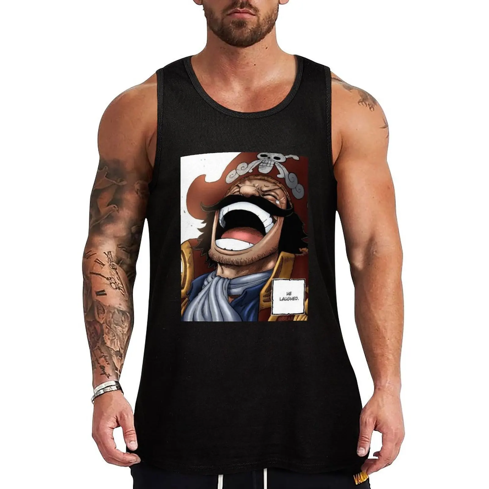 

GOL D. ROGER - HE LAUGHED Tank Top gym clothes man fitness summer Men's tops Men's t shirt