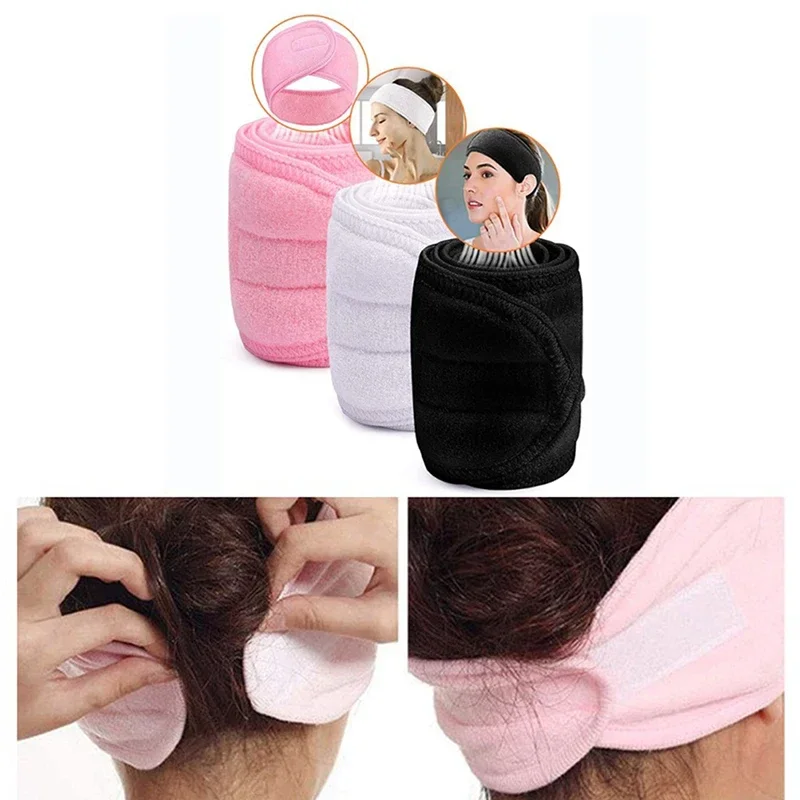 1/2pcs Women Bath Shower Makeup Wash Face Cosmetic Headband Hair Accessories Headband Adjustable Wide Hairband Yoga Spa Headwear