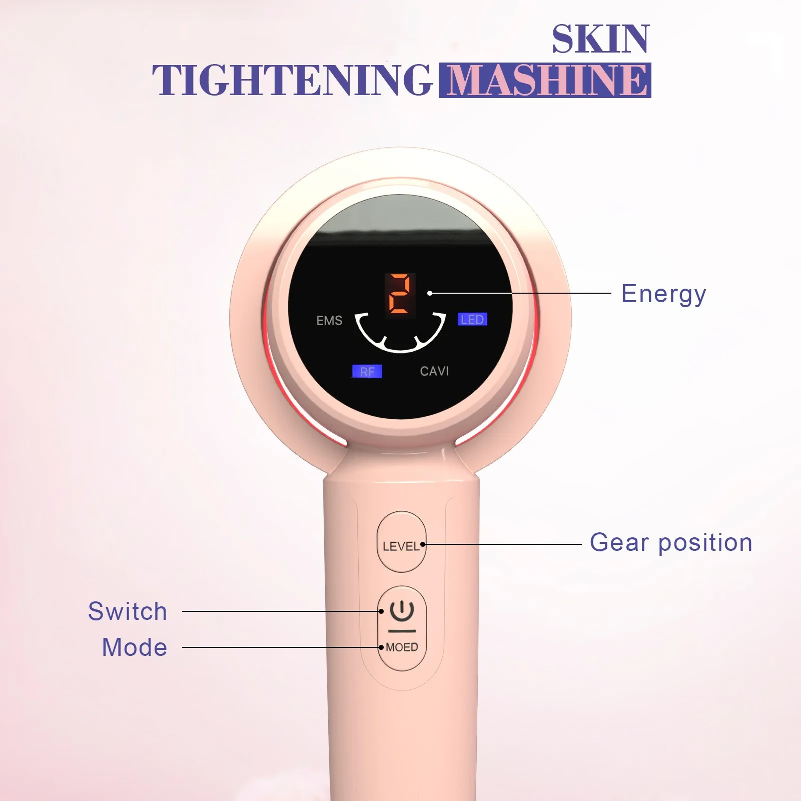 Microcurrent อัลตราโซนิกฟื้นฟูผิวคอยกกระชับร่างกายอุปกรณ์ความงาม