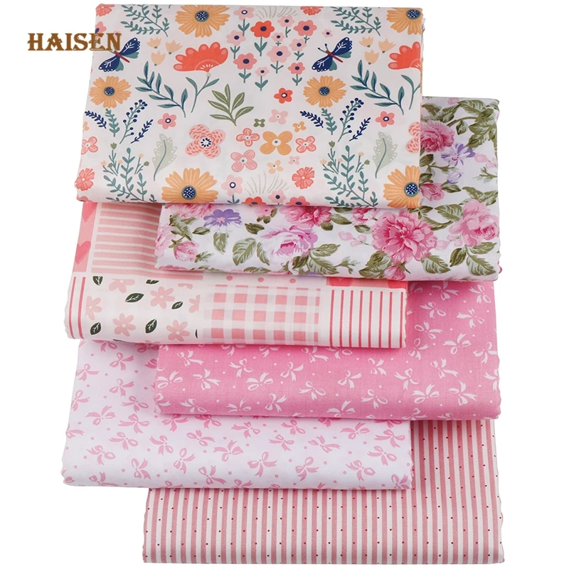 

Pink Flower Cloth 100% Cotton Twill Fabrics For DIY Sewing&Quilting Handmade Bedding Clothing Home Textile Material By Meters