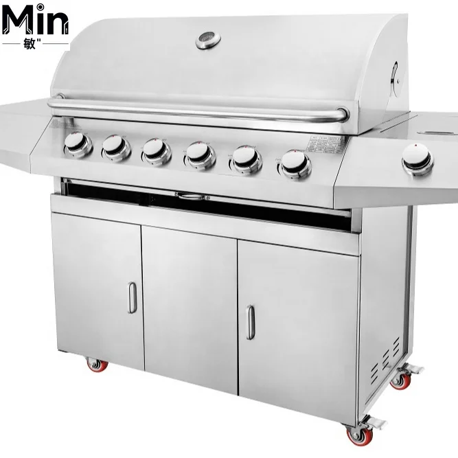 

SEB KAMADO Traveler Portable 6 Burners Grill Flat Top Parrilla for Outdoor Camping Garden Backyard