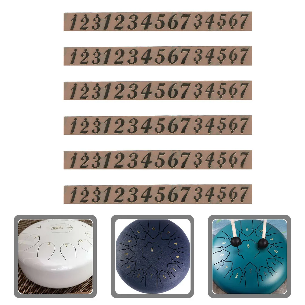 

6pcs Tongue Drum Scale Decals 6 Sheets Musical Note Sticker Learning Tool For Beginners Ethereal Drum Accessories Instrument