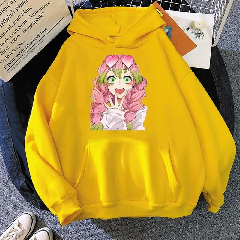 New Hoodie Cute Kanroji Mitsuri Graphic Print Pullover Women Streetwear Fashion Anime Hooded