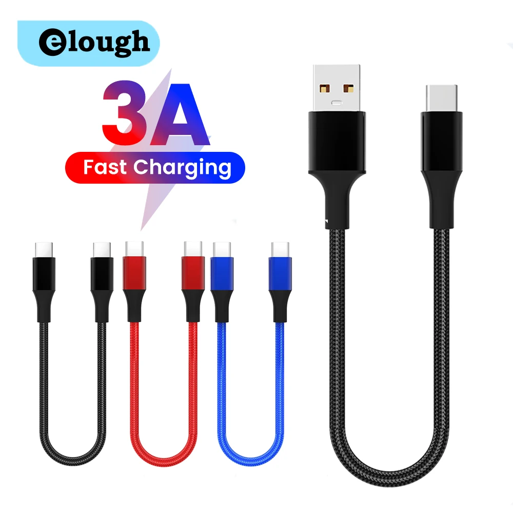 

25 СМ Короткий USB-кабель типа C 3A Быстрая зарядка USB C To Type C Кабель Power Bank Data Wire для Samsung Xiaomi Redmi Huawei Phone
